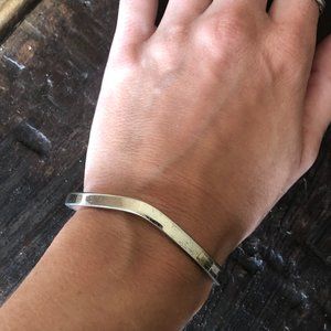 Vintage SERGIO LUB Silver Chevron Cuff Bracelet